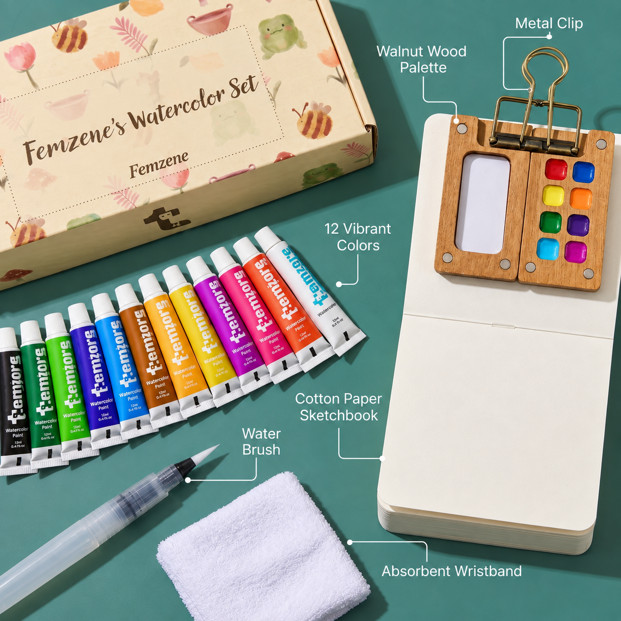Femzene™ Portable Watercolor Kit