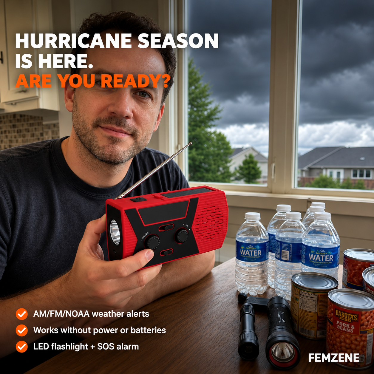 Femzene Lifeline Radio 4-in-1 Tool