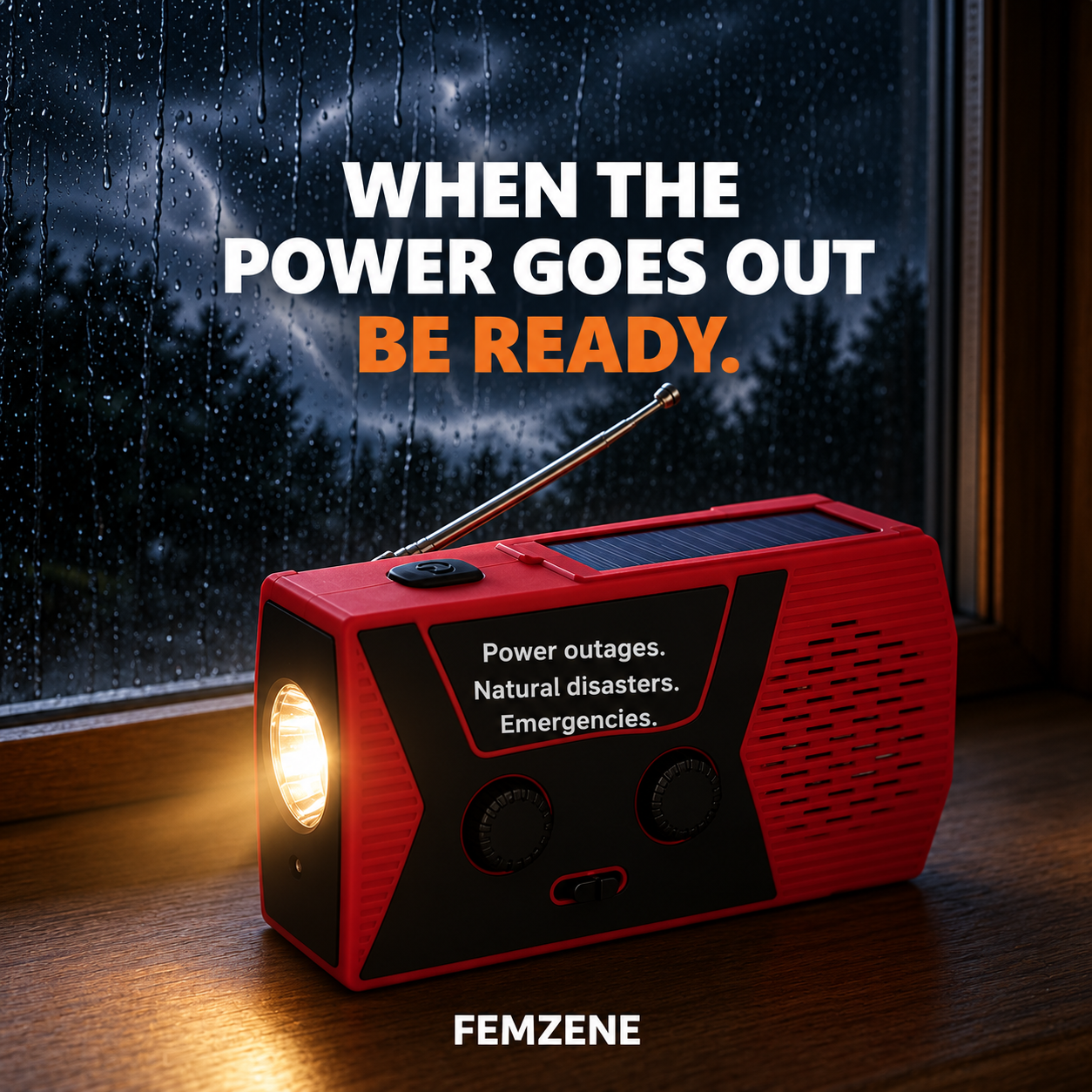 Femzene Lifeline Radio 4-in-1 Tool