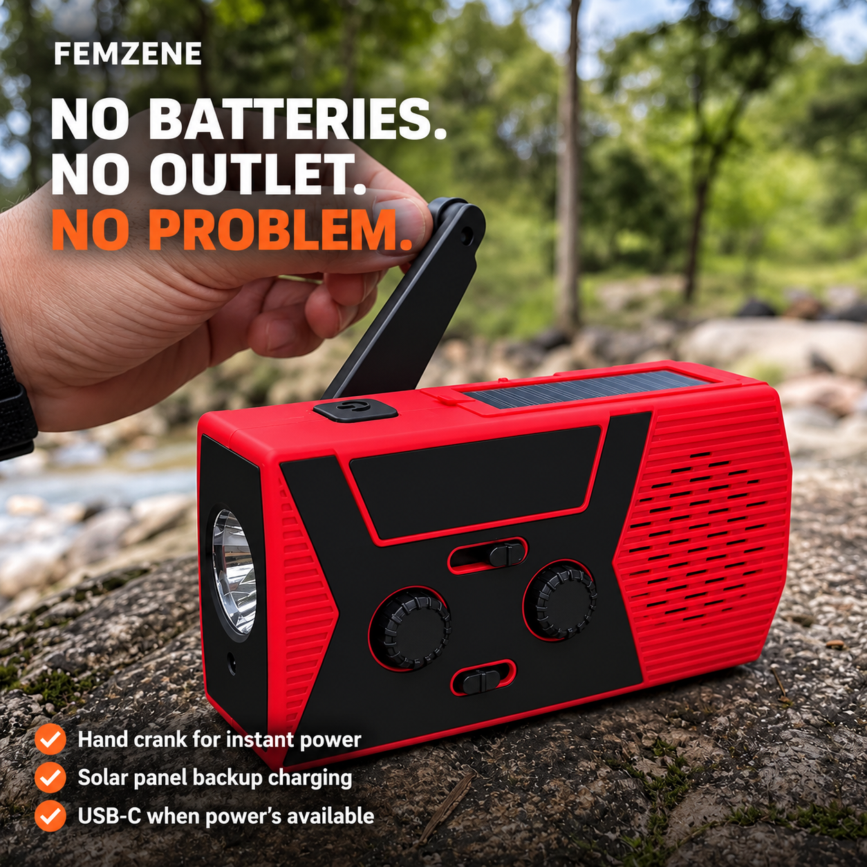 Femzene Lifeline Radio 4-in-1 Tool